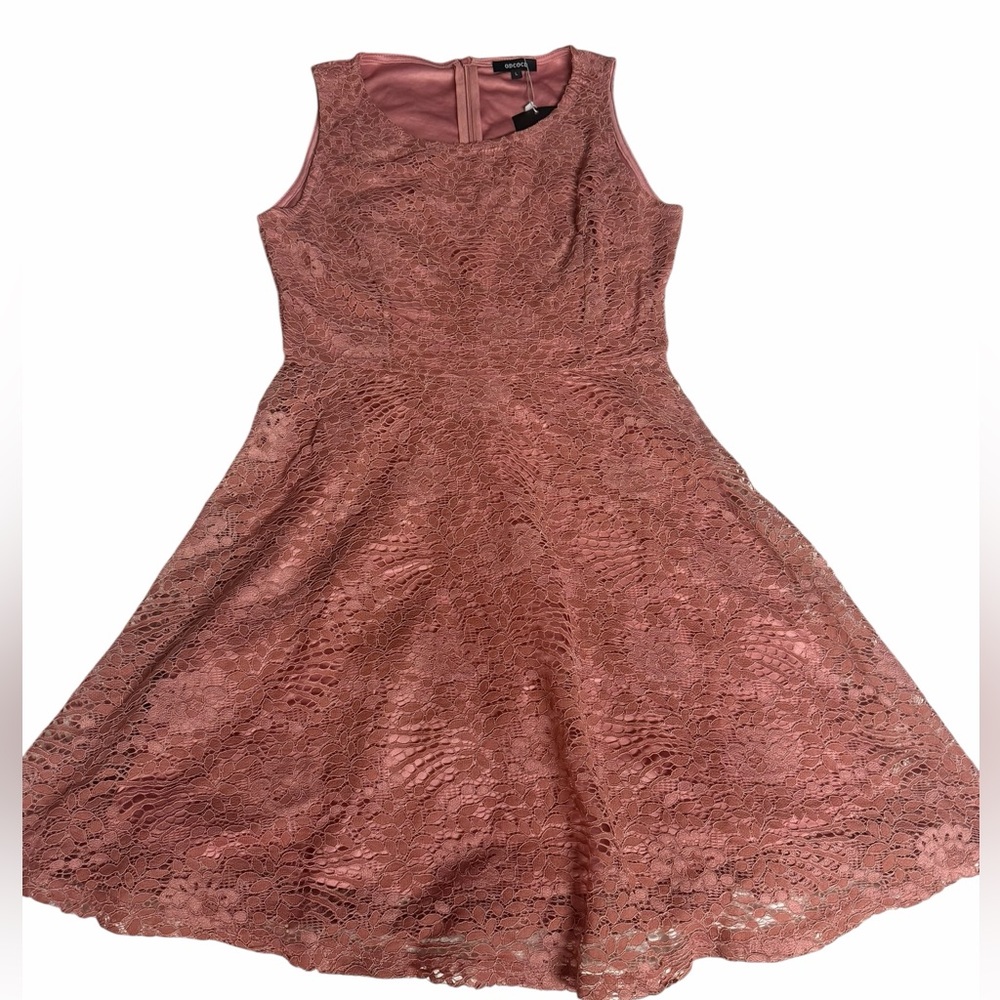 NWT ODCOCD Sleeveless Lace Stunning Dress - Rose Mauve P-P 16”